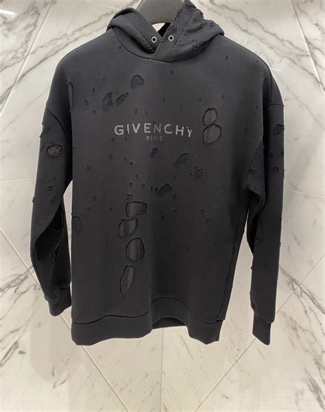 givenchy paris destroyed hoodie black|givenchy paris sweatshirt destroyed.